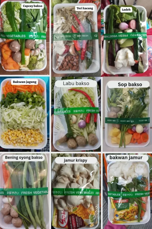 Paket sayuran siap masak 
