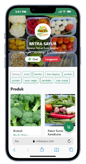 Tampilan toko mitra sayur