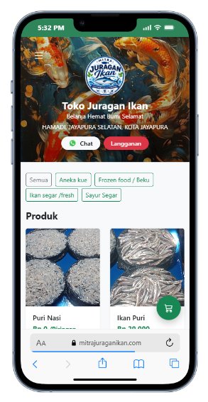 Tampilan toko mitra ikan