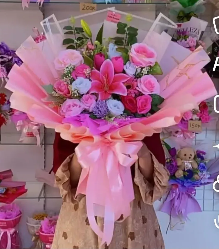 Buket Bunga Pink Jumbo