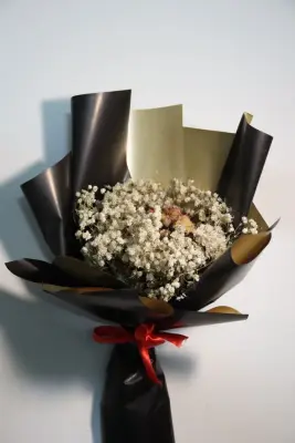 Buket Baby Breath Wrapping Hitam