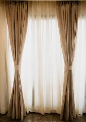 Gorden Linen Coklat Susu + Vitrase