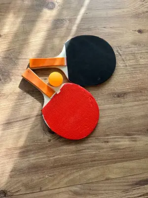 Bet Pingpong Kayu + Bola Oranye