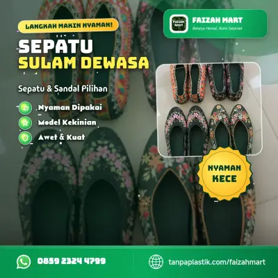 Sepatu Sulam Wanita Dewasa.🥿👠BUNDA BISA PAKAI SEHARIAN KERJA ATAU SANTAI...