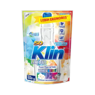 So Klin Detergen Cair White & Bright Reffil 500 gr