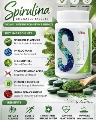 SPIRULINA Chewable Multivitamin Nutrisi Superfood & Detosifikasi Tubuh