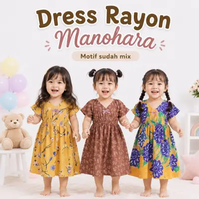 Dress anak rayon manohara (usia 1 thn)