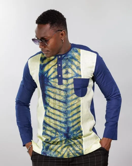 Kemeja Batik Shibori Lengan Panjang