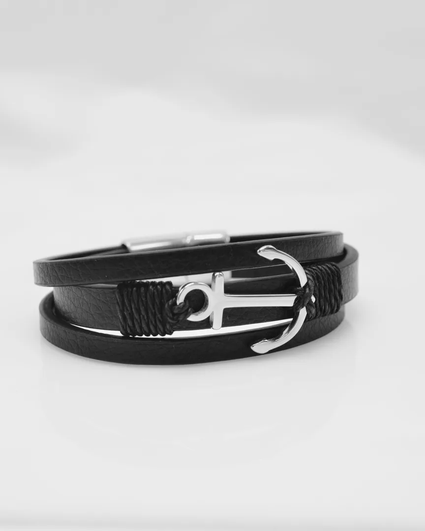 Gelang Kulit Pria Jangkar