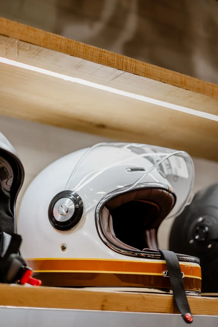 Helm Half Face Retro Kaca Bening