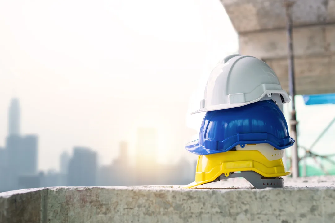 Helm Safety Proyek Putih Biru Kuning