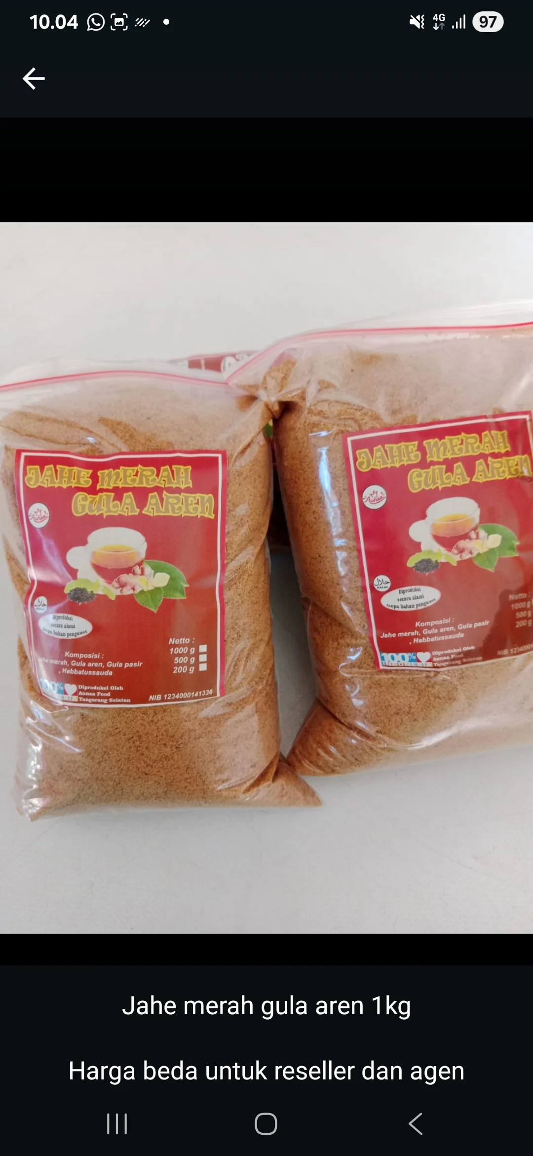 jahe bubuk gula aren instan 1 kg