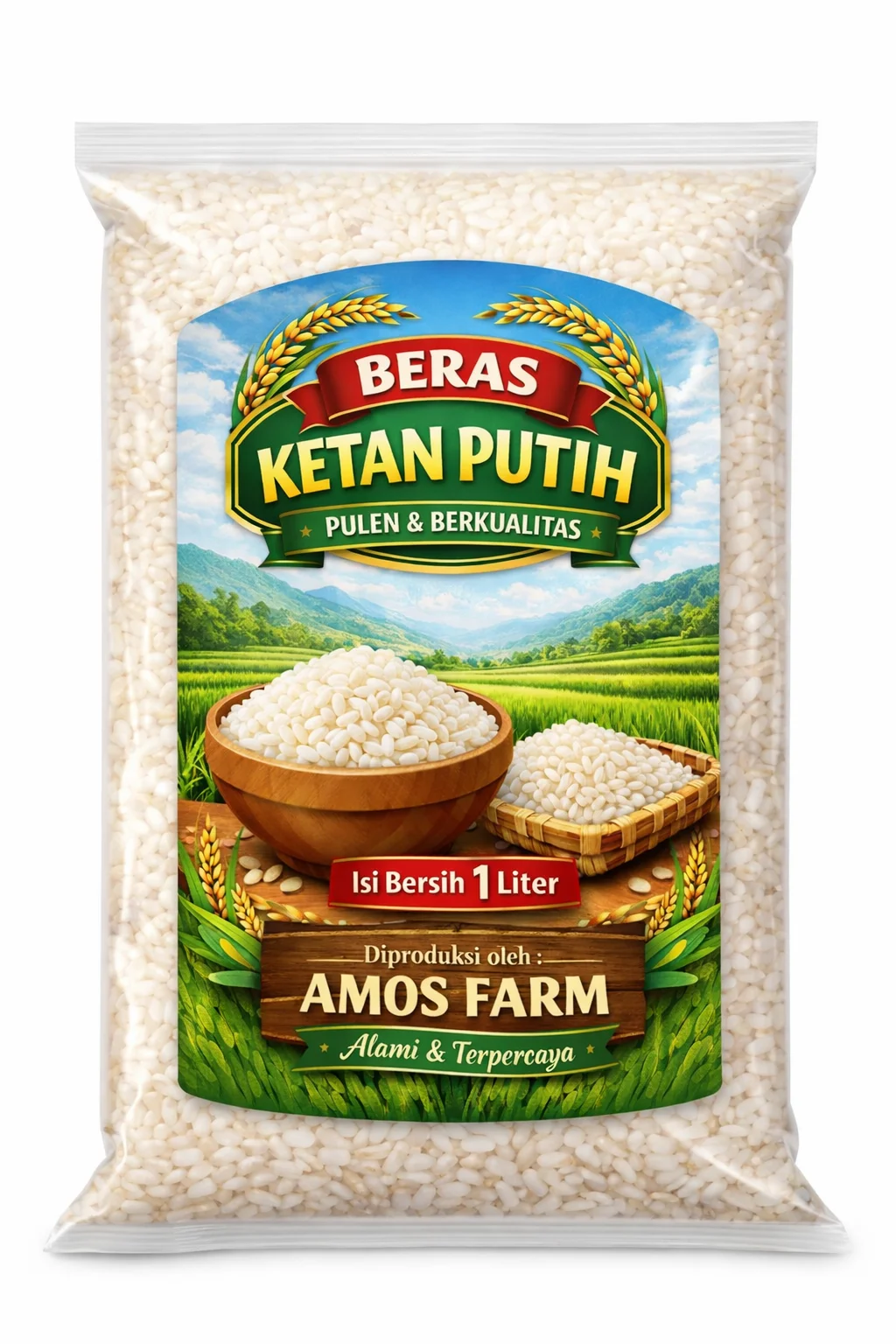 Beras ketan putih 1 liter