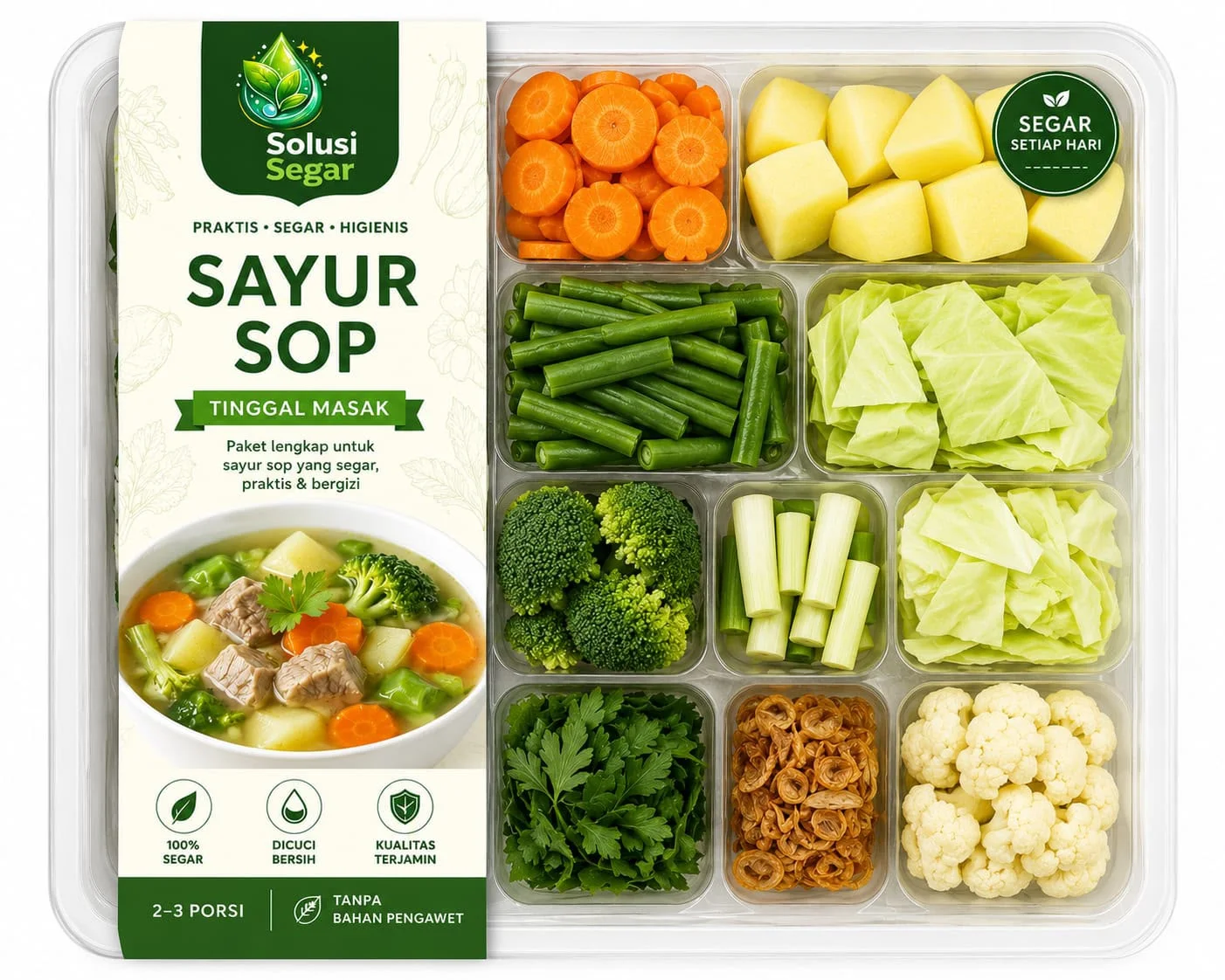 Sayur sop kemasan praktis
