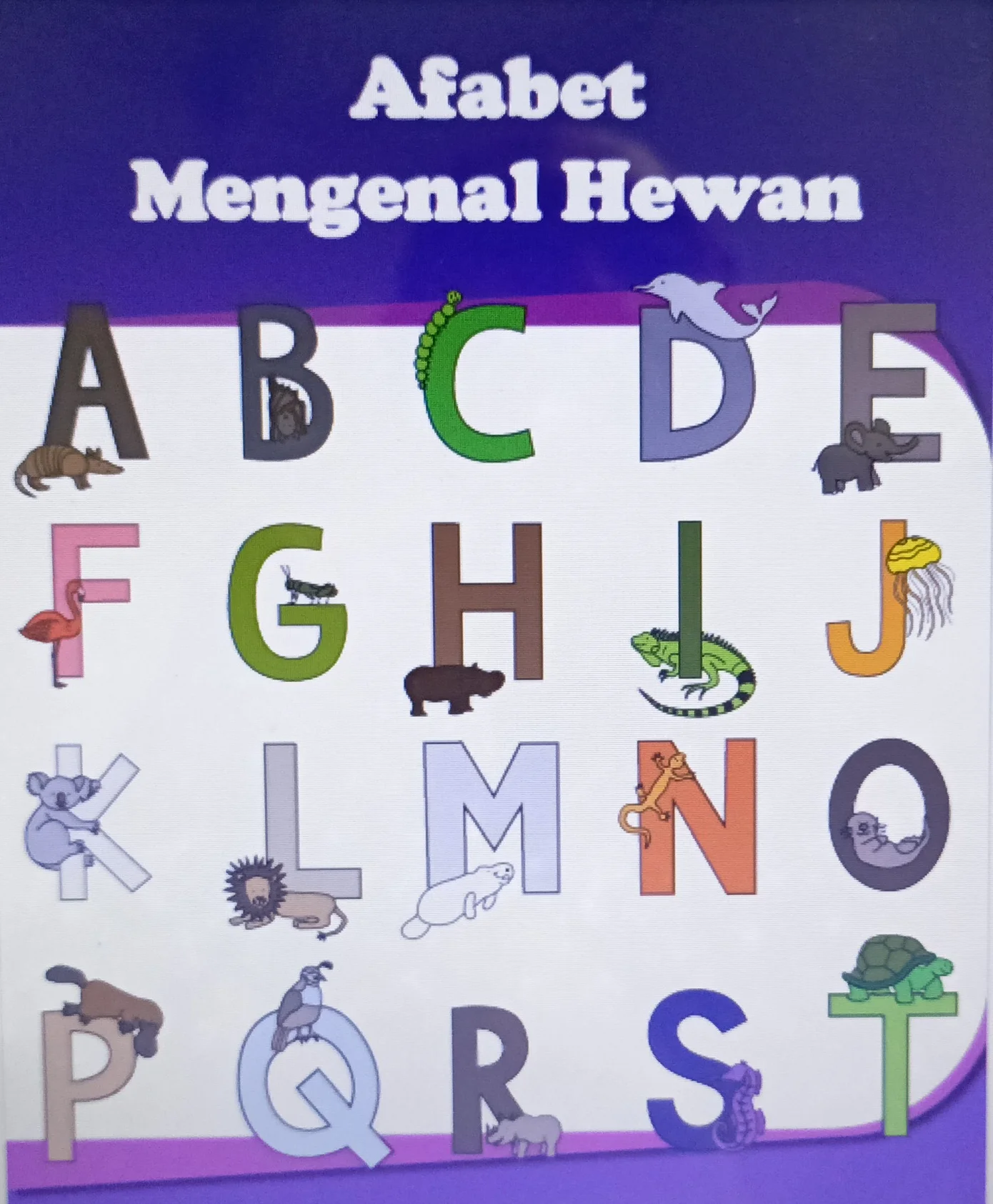 Worksheet anak Alfabet Mengenal Hewan
