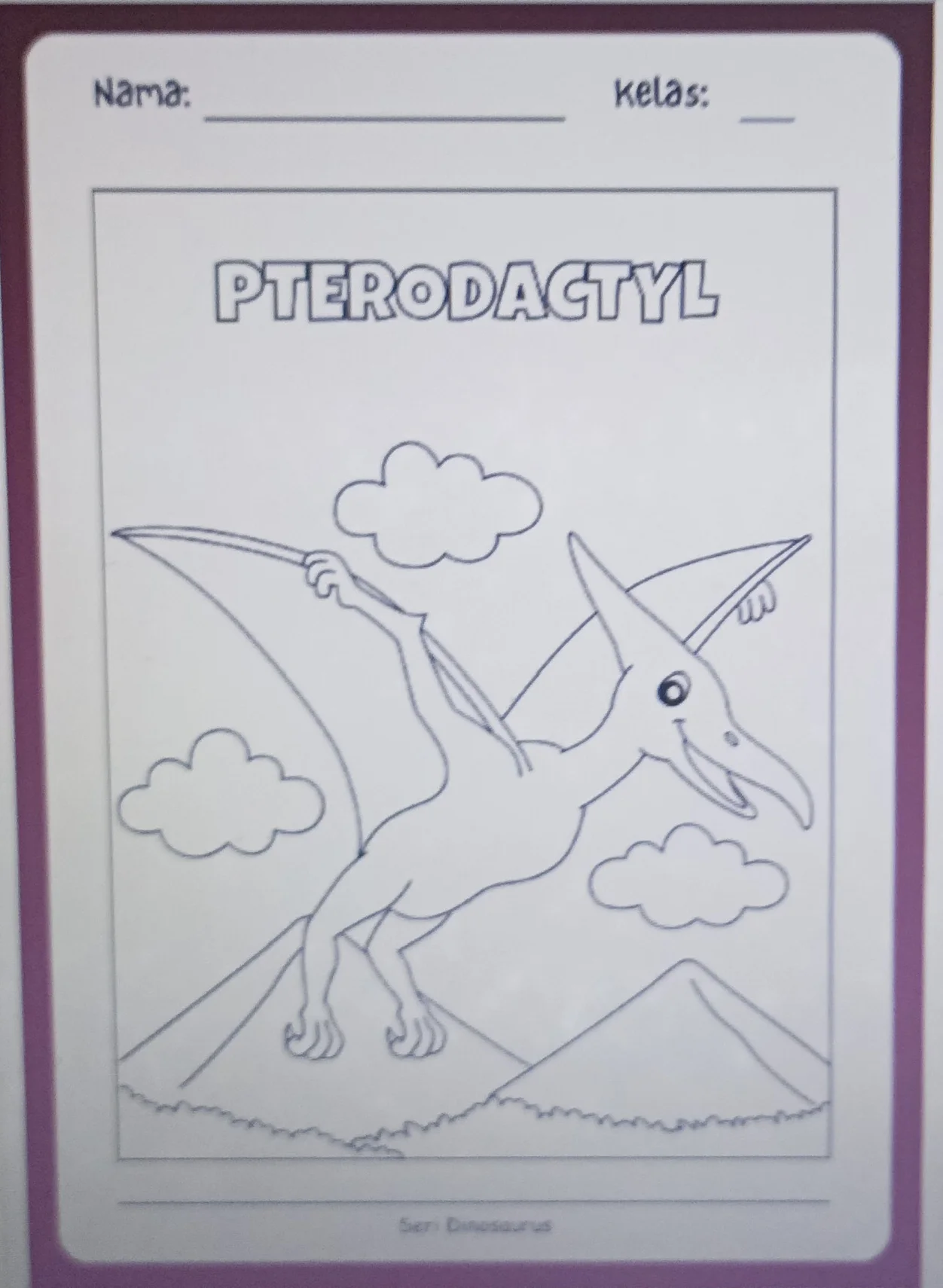 Worksheet anak Dinosaurus