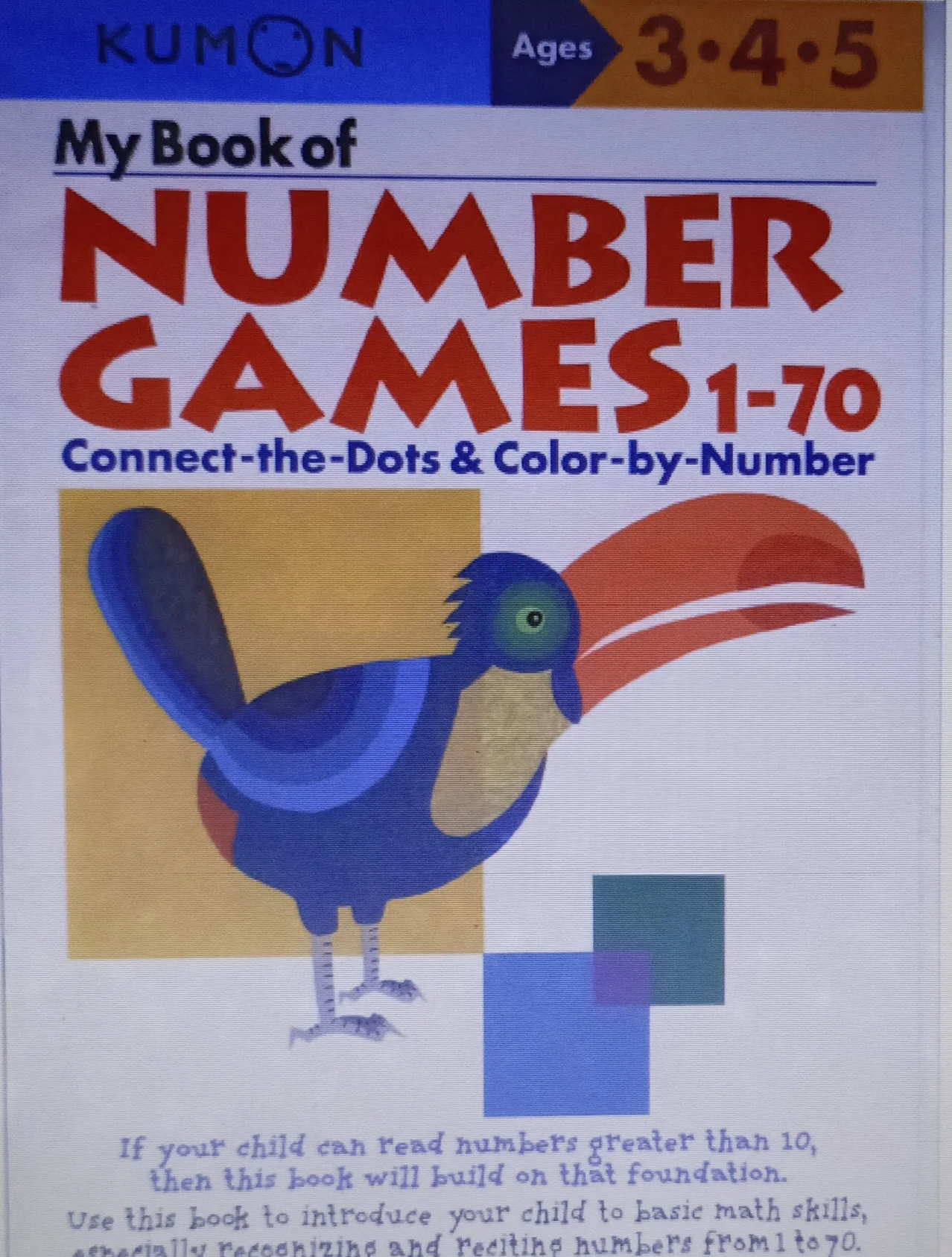 Worksheet anak Kumon Ages 3.4.5 Number Games 1-70