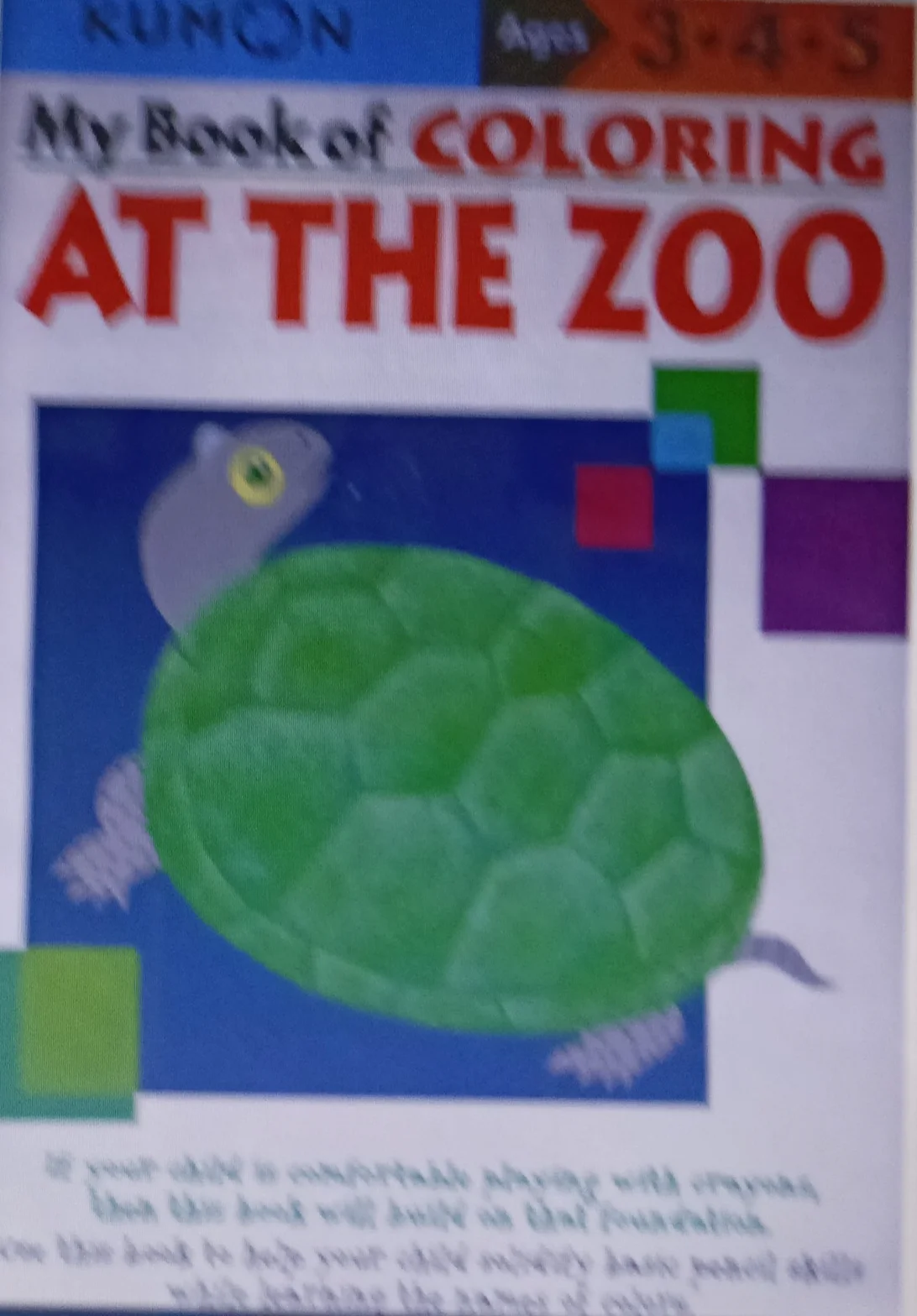 Worksheet Anak Kumon Ages 3.4.5 Coloring At The Zoo