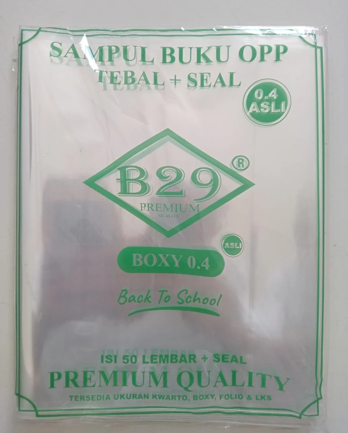 SAMPUL PLASTIK LEM B29 BOXY