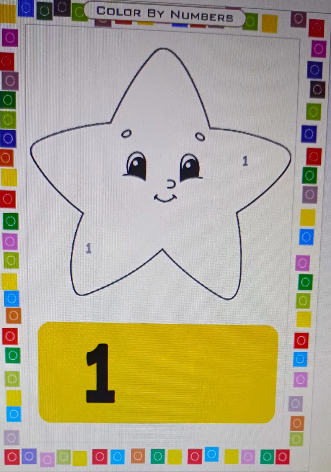 Worksheet Anak "Color By Number 1 - 5"