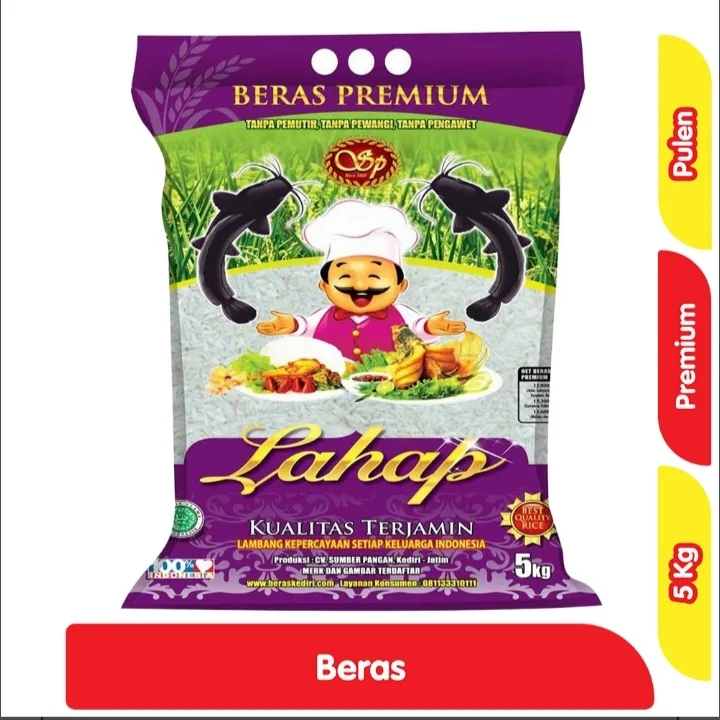 Beras Lahap Premium 5 kg - Kualitas Terjamin Super Pulen & Alami