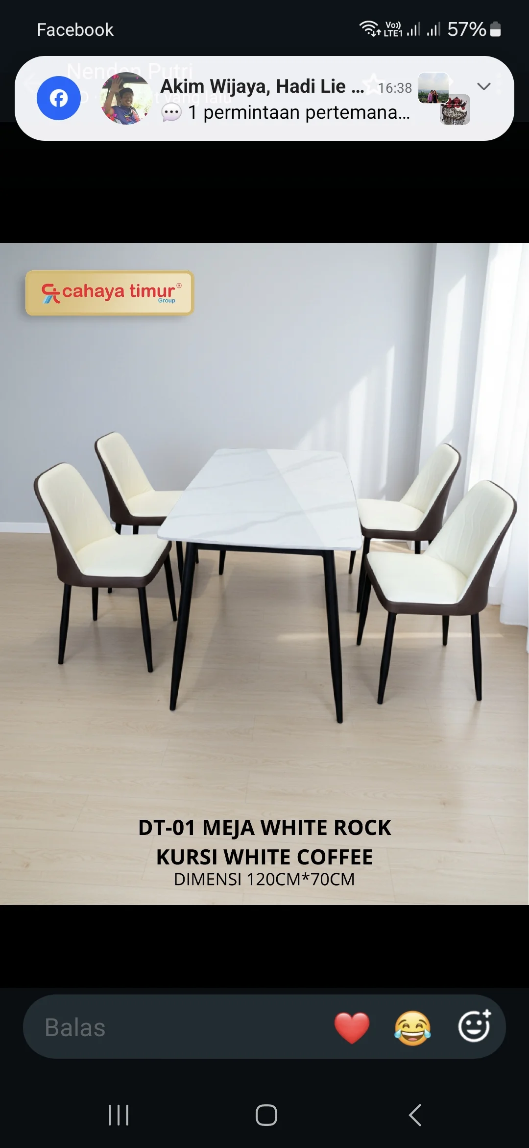 Meja makan Granit