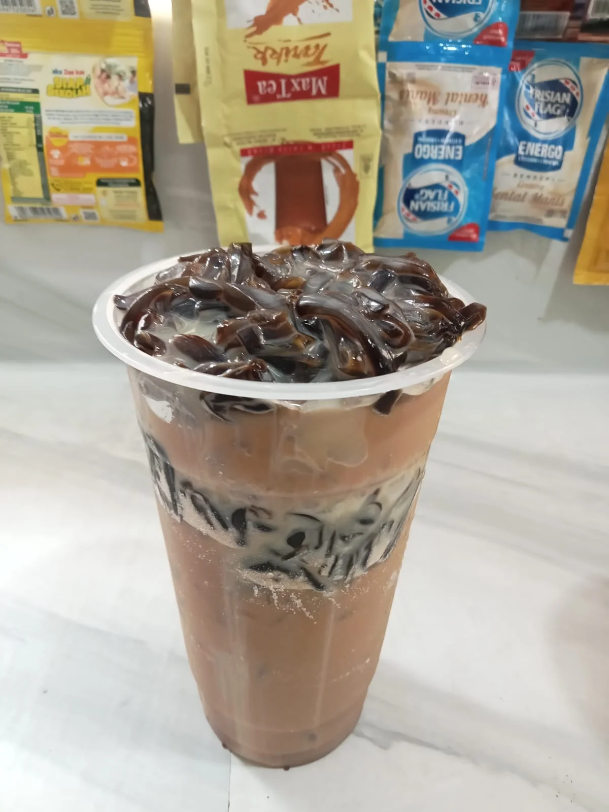 Iced coffee cincau