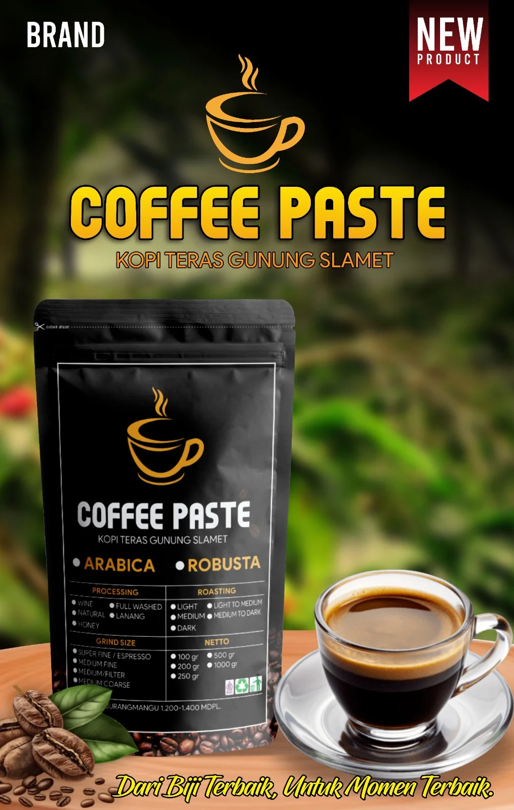 COFFEE PASTE Bubuk kopi Arabica Wine 100 gr