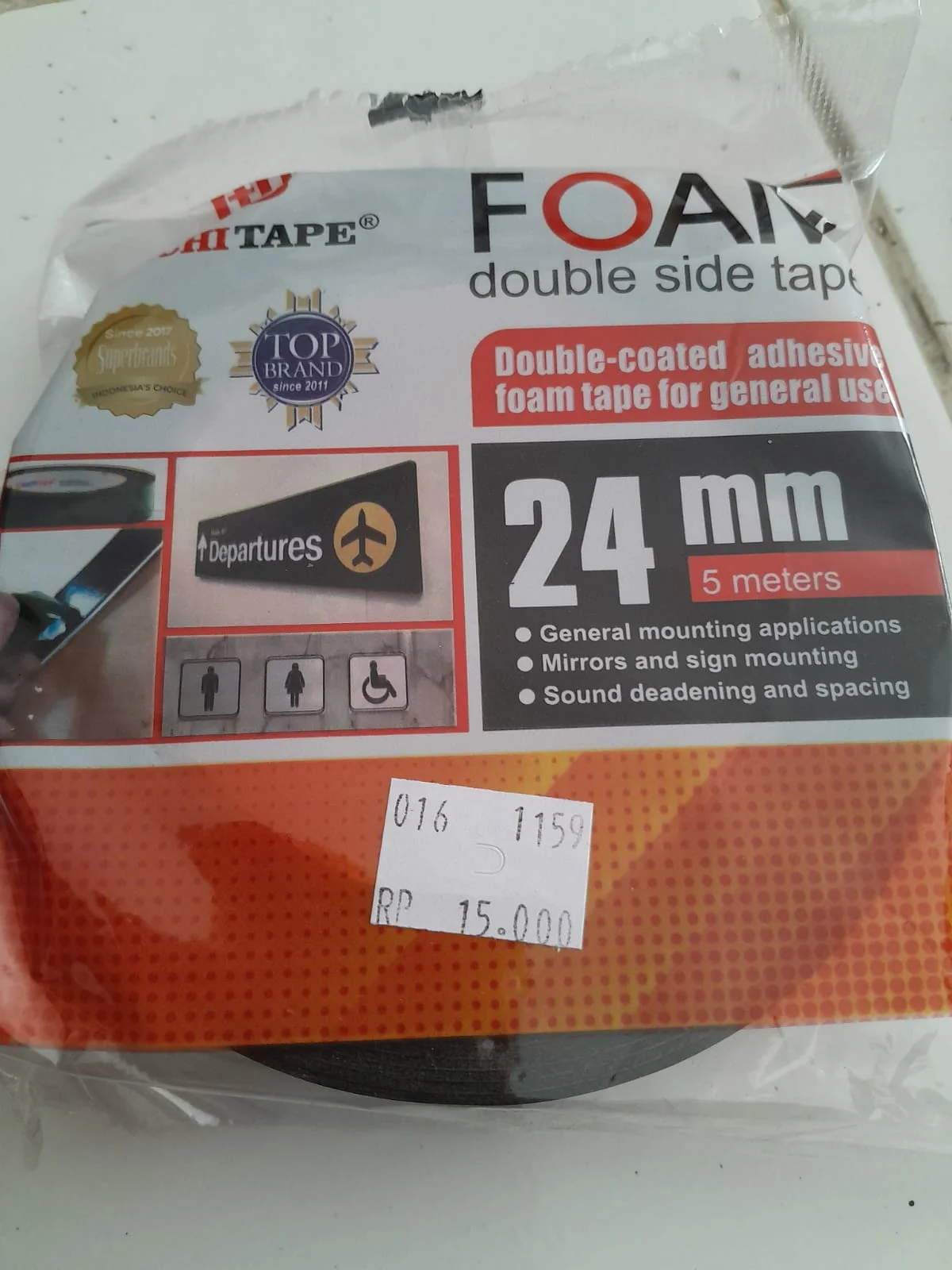 Doubletape foam 24mm x 5m Nachi