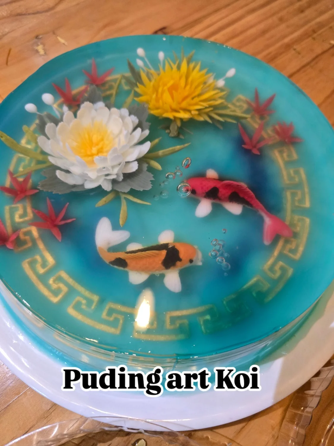 Puding art Koi (PO 2 hr) hanya melayani kota Surakarta, Klaten, Yogja, Boyolali & Semarang.