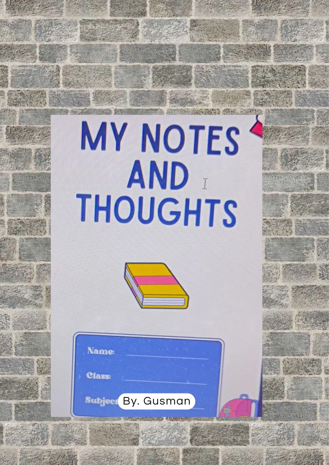 Worksheet Anak Kids Planner " Weekly Planner For Kid/ My Notes & Thughts " - 120 hal