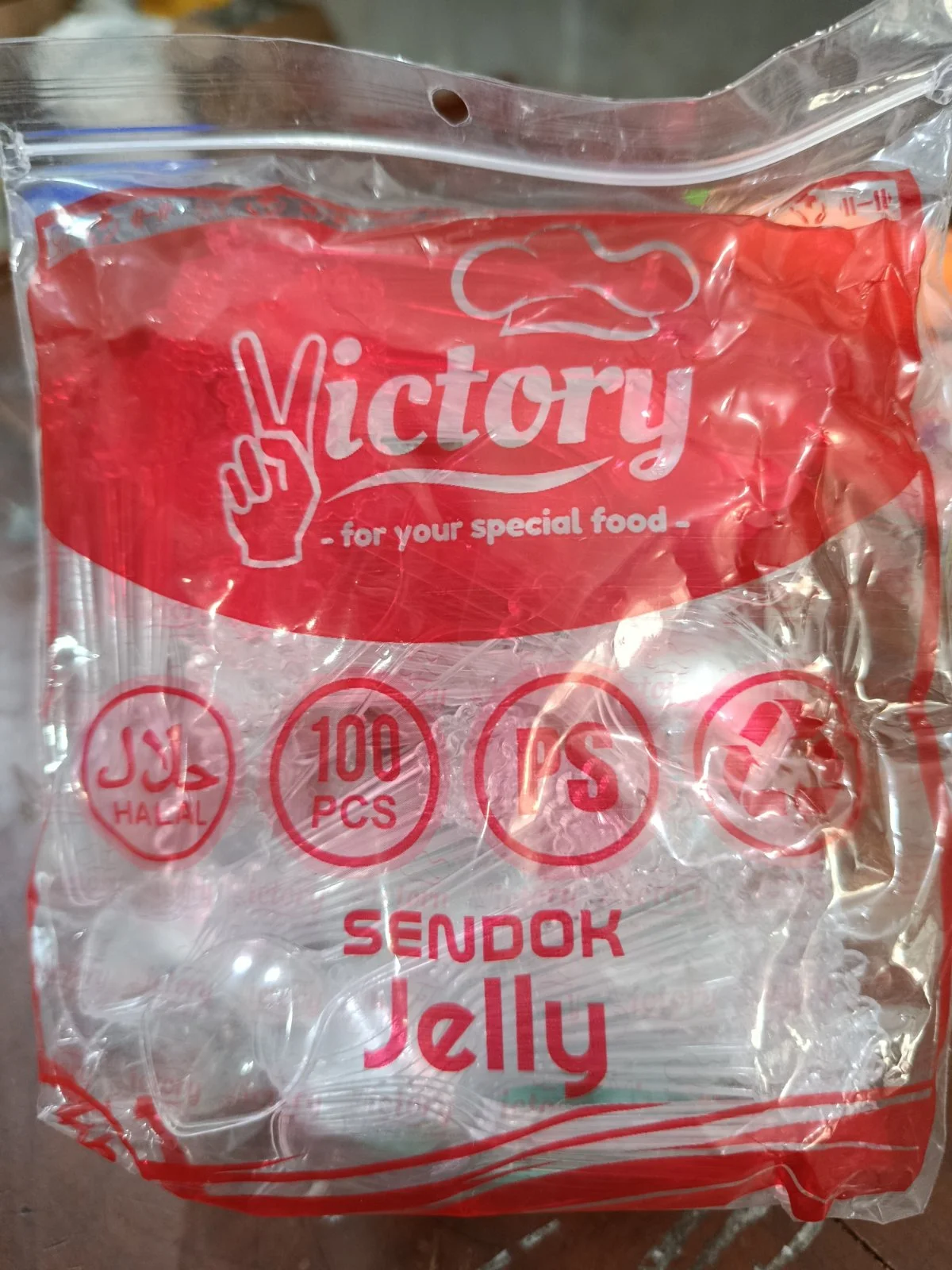 Sendok jelly bening