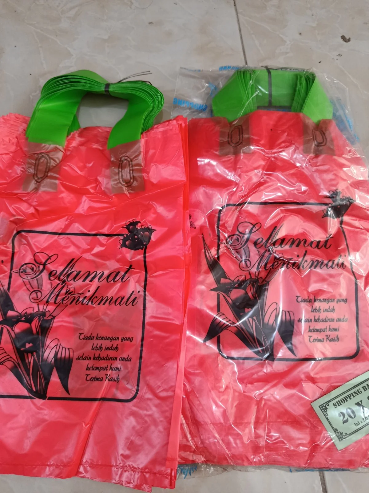 Plastik shopping bag 20x35