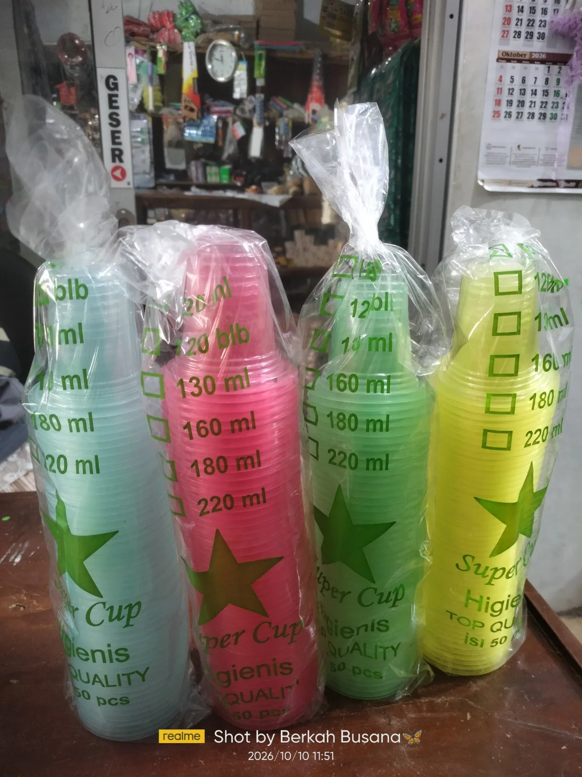 Gelas warna 120 ml