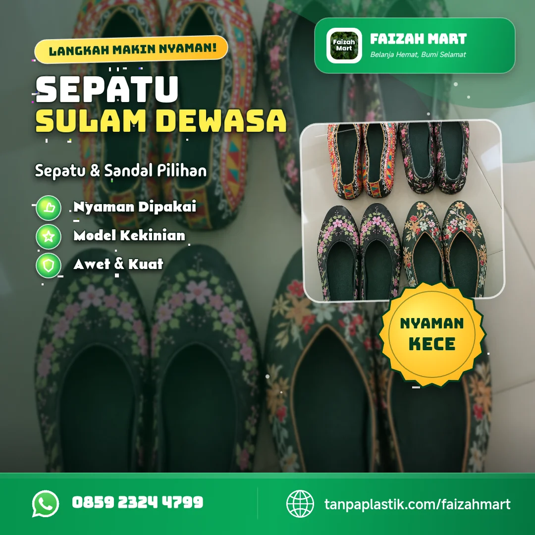 Sepatu Sulam Wanita Dewasa.🥿👠BUNDA BISA PAKAI SEHARIAN KERJA ATAU SANTAI...
