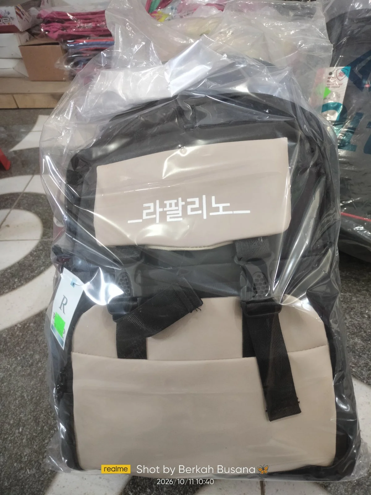 Tas anak cewek hitam cream
