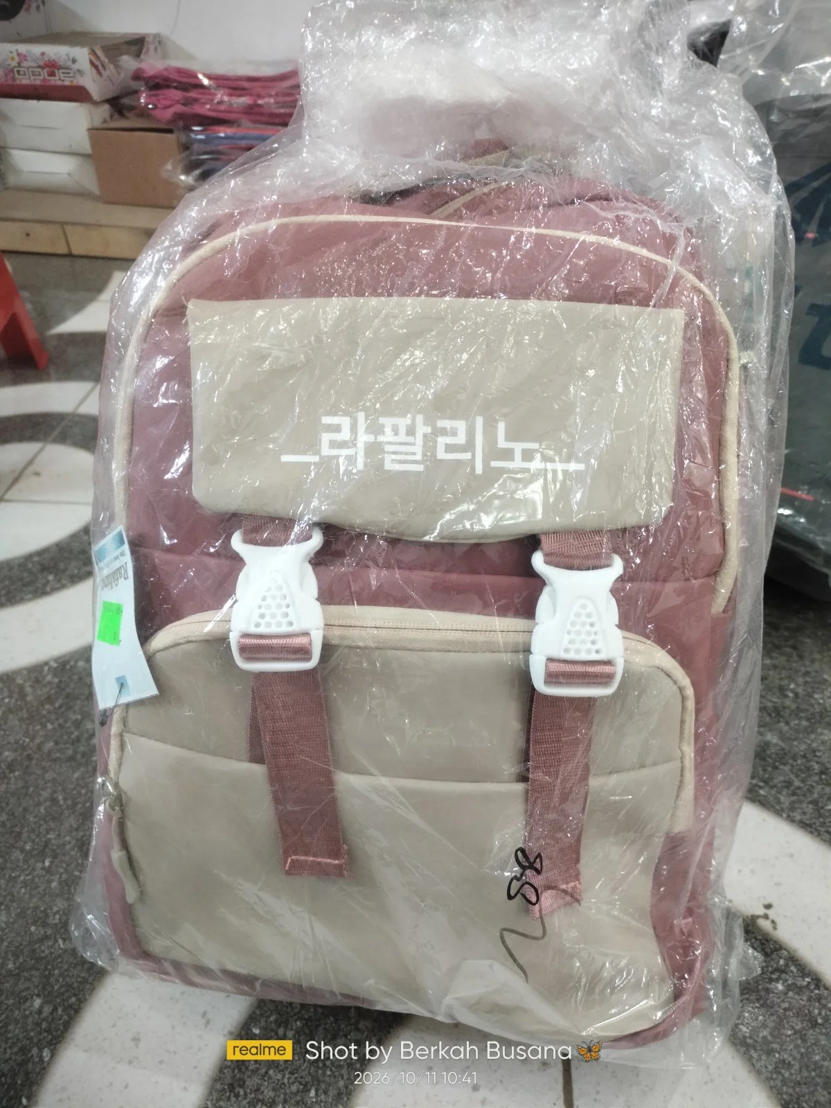 Tas anak cewek pink cream