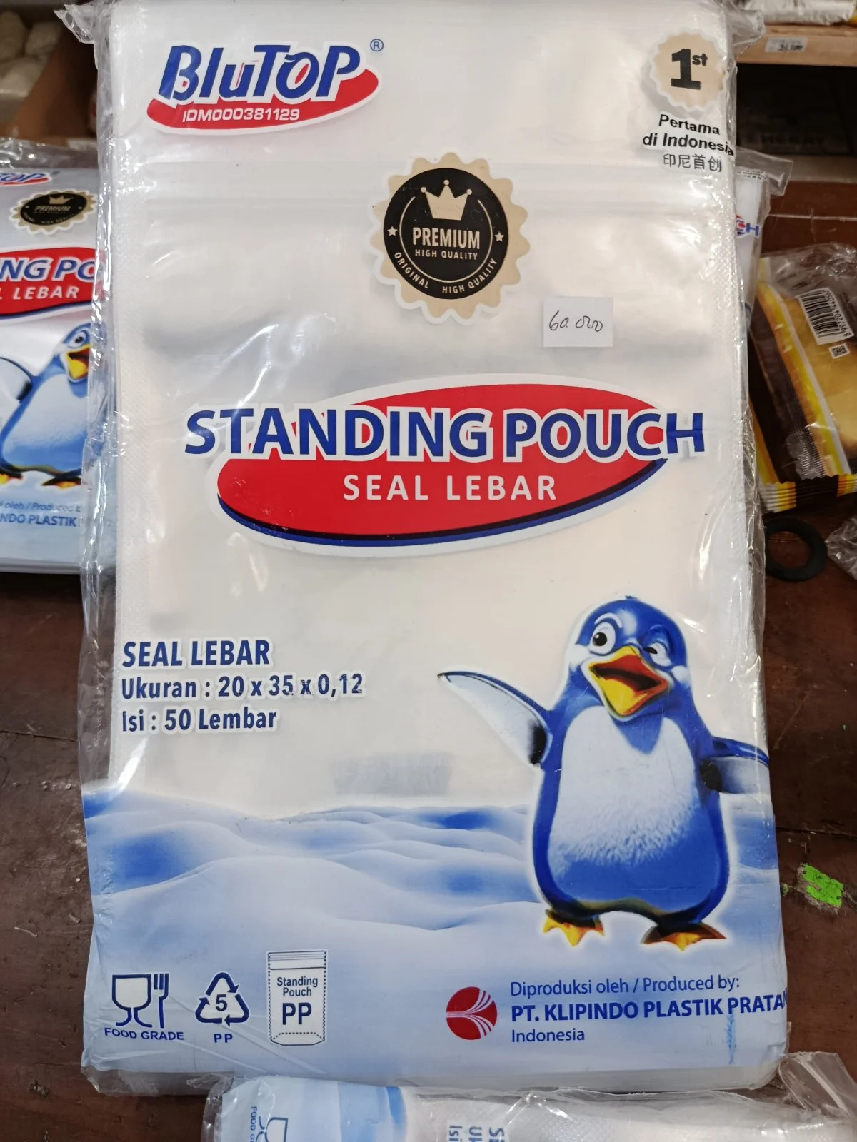 Plastik standing pouch 20×35