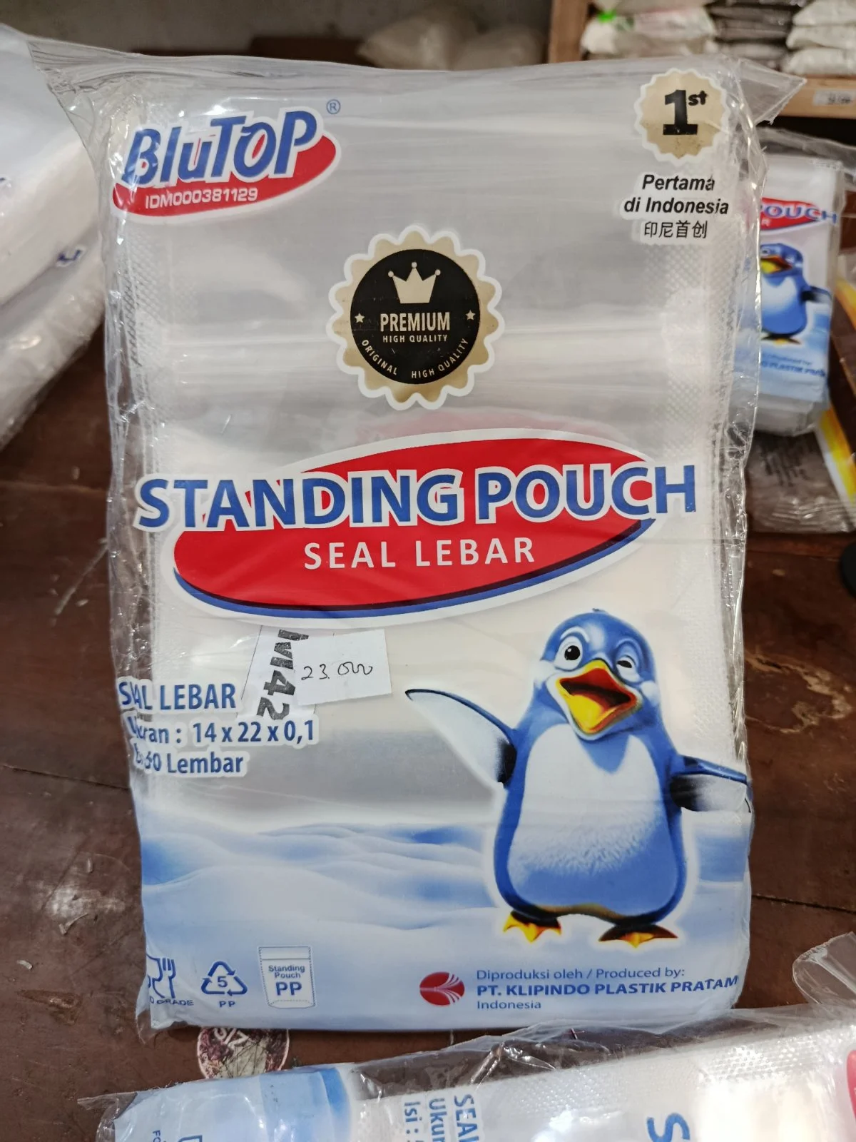 Plastik standing pouch 14×22