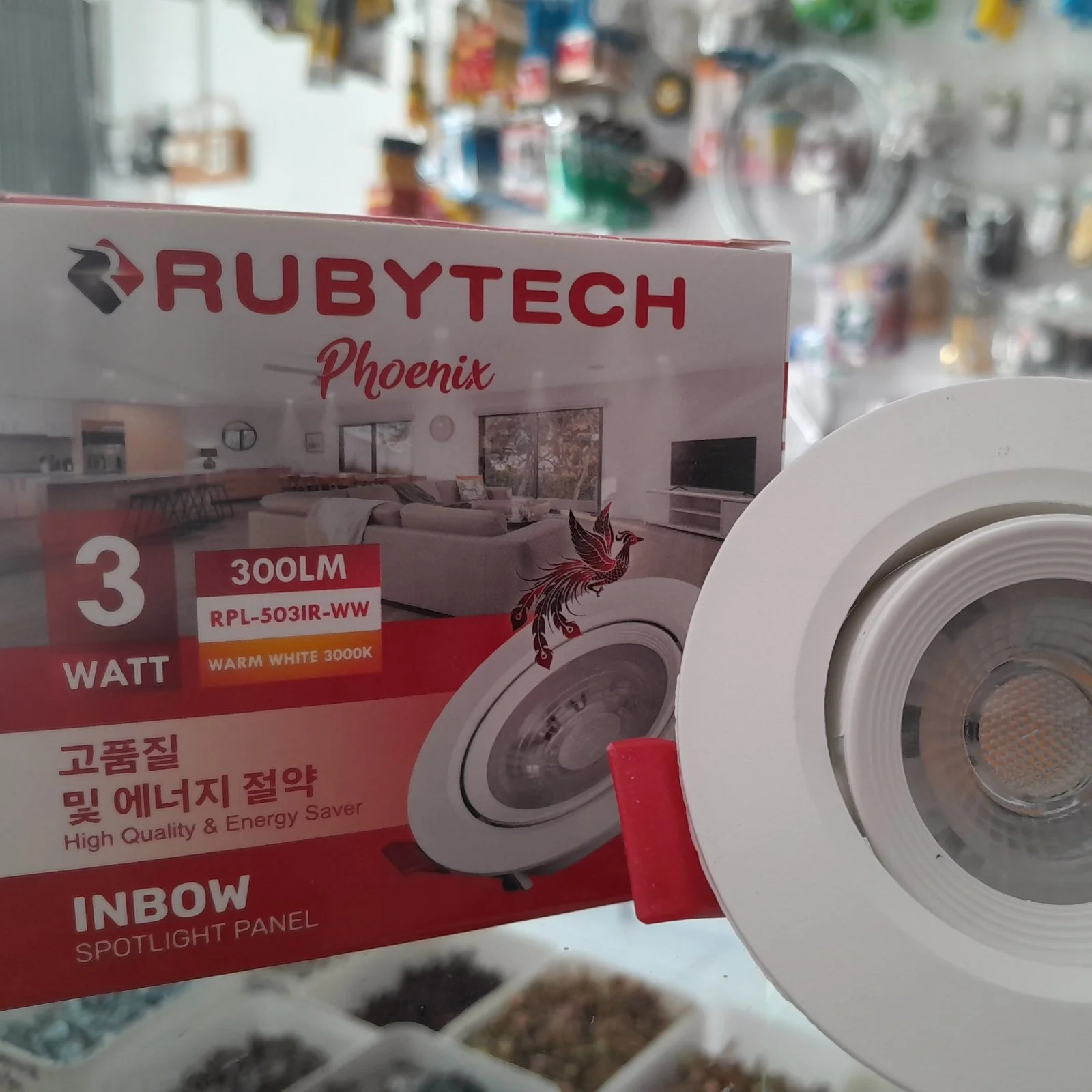 Downlight tanam Rubytech phoniex 3W warna Warmwhite
