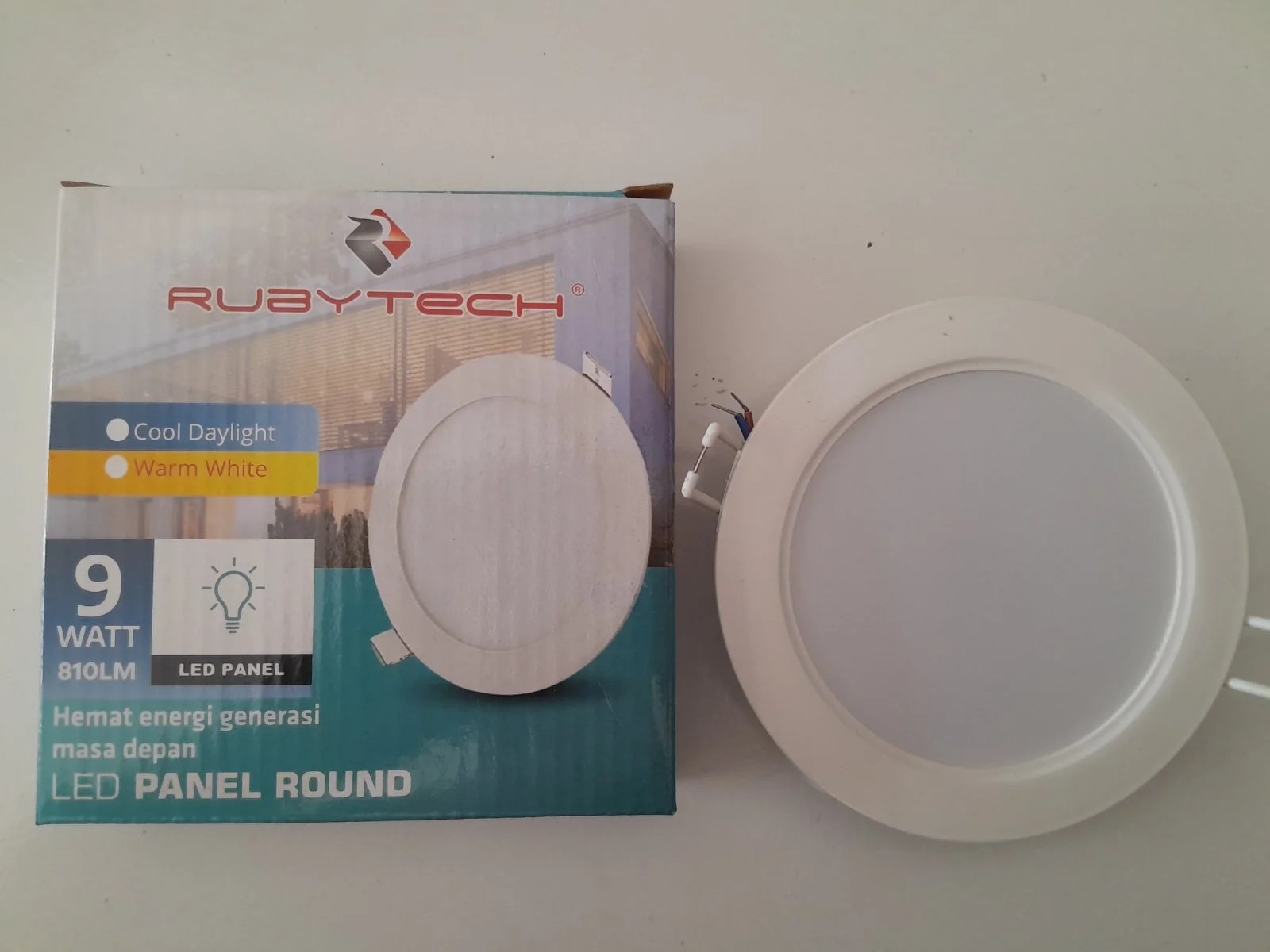 Lampu Panel tanam Rubytech 9W warna putih