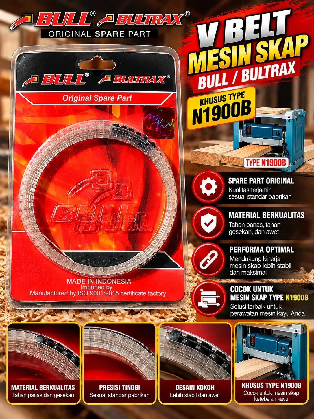 Vbelt mesin skap untuk type N1900B