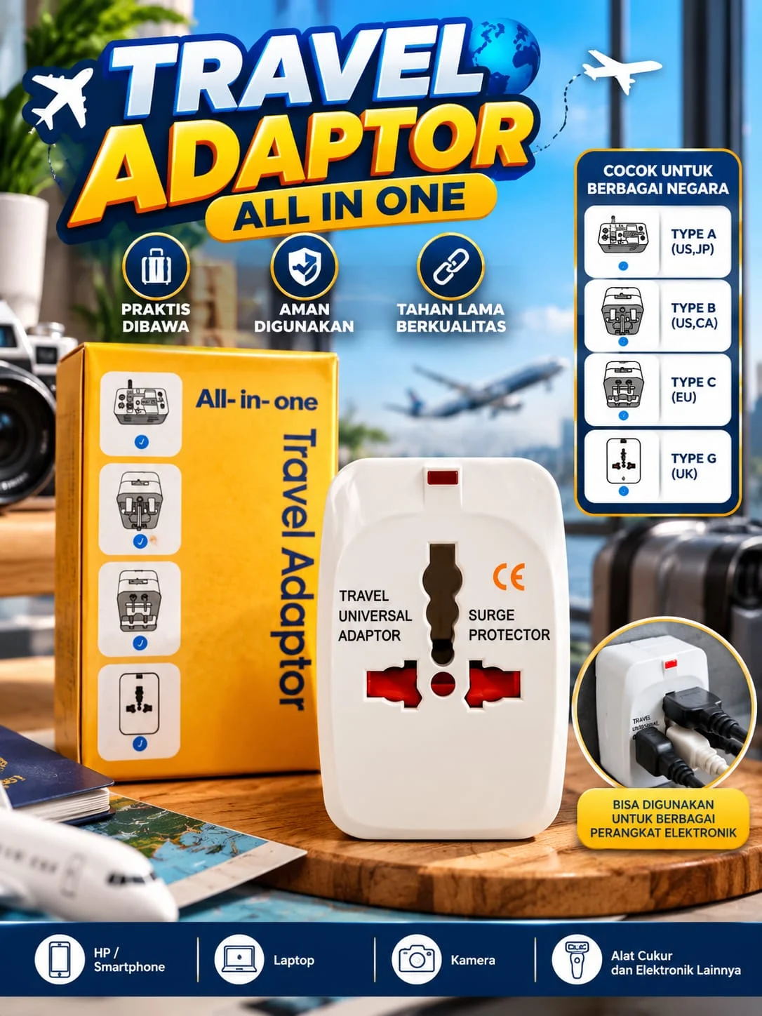 Adaptor colokan listrik universal