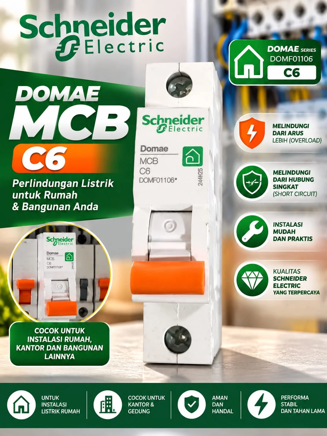 MCB 1P C6 schneider
