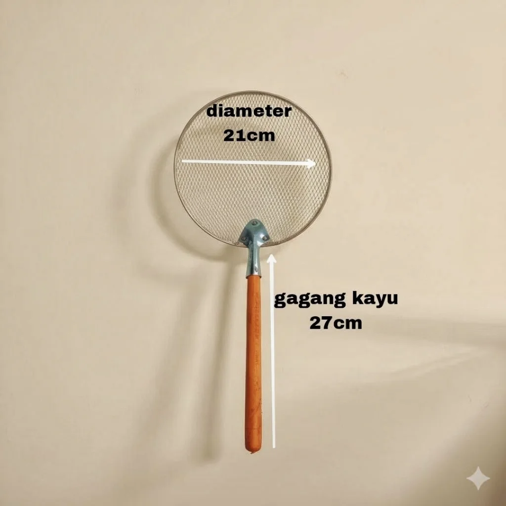 SEROKAN SARINGAN 21cm GAGANG KAYU PREMIUM DAN TAHAN LAMA, MOTIF KASA