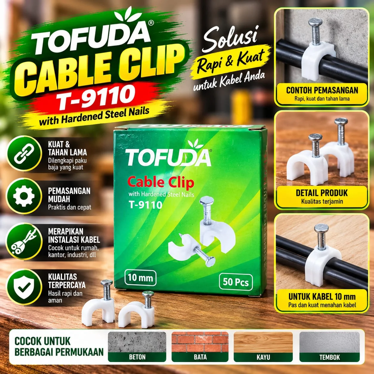 Klem kabel Tofuda 10mm