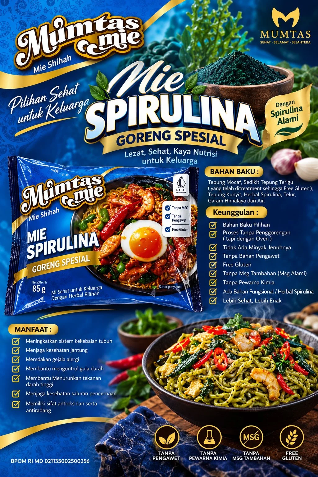 Mie Mumtas Spirulina Goreng Spesial