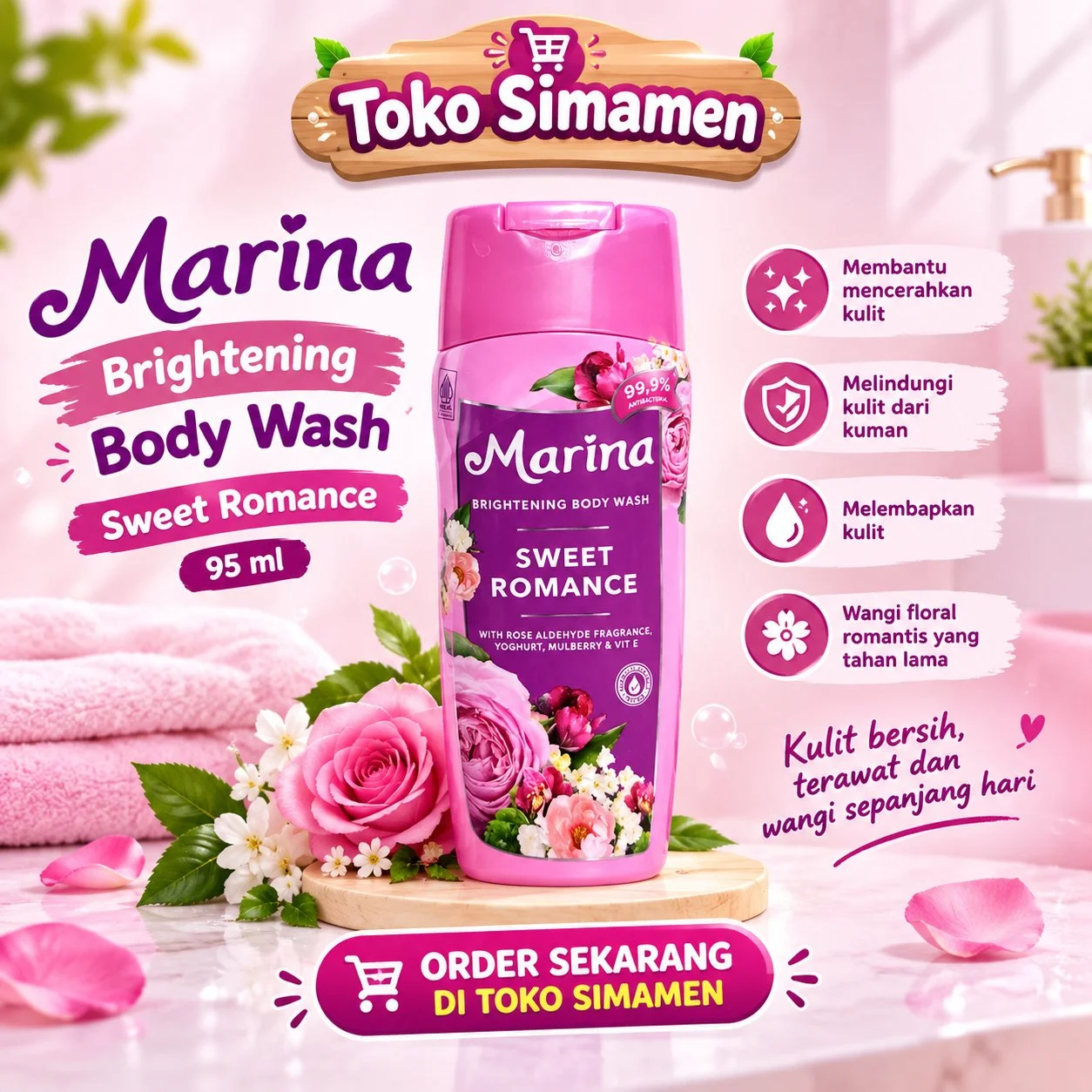 Marina Brightening Body wash Sweet Romance95ml