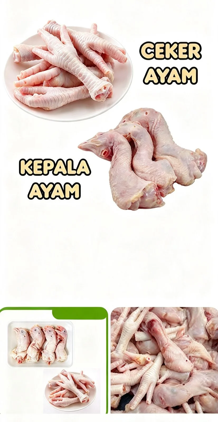 Kepala ceker bersih siap masak