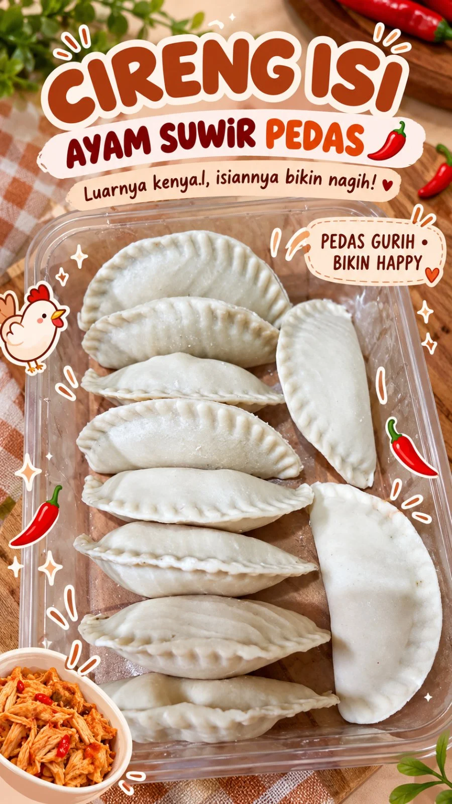 CIRENG ISI AYAM SUWIR PEDAS
